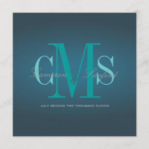 コンテンポラリー + clasy/ティール（緑がかった色）青 招待状