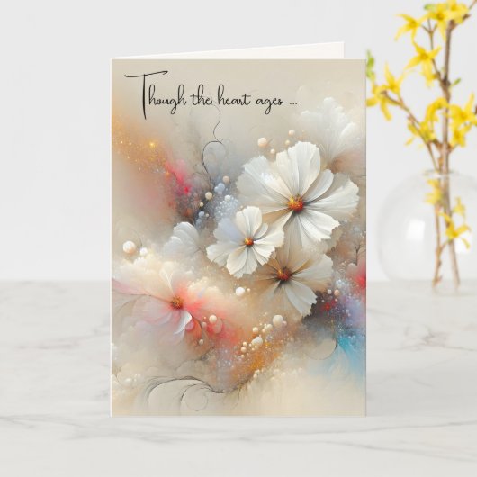 コンテンポラリーCosmos記念日おめでとう カード (黄色い花)