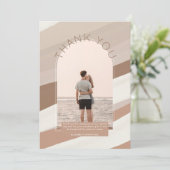 コンテンポラリーDUSTYストライプの PHOTO THANK YOU Invita 招待状 (スタンド正面)