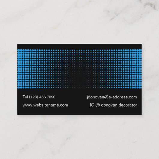 コンテンポラリーEclectic Azure Blue White Art Pattern 名刺 (裏面)