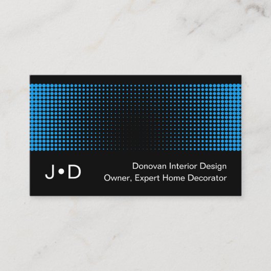 コンテンポラリーEclectic Azure Blue White Art Pattern 名刺 (正面)