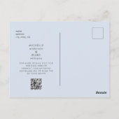 コンテンポラリーMonogram Dusty Blue日付の保存 ポストカード (裏面)