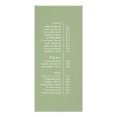 コンテンポラリーSage Green価格モダンリスト ラックカード (裏面)