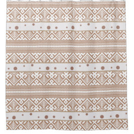 コンテンポラリーTaupe、Linen、Brown パターン（の模様が）ある  シャワーカーテン