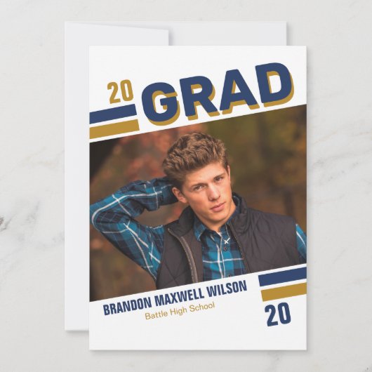 コンテンポラリーVarsity Grad Photo Card (正面)