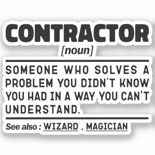 コントラクタークール名詞ハウスビルダープレゼントアイディア シール (正面)