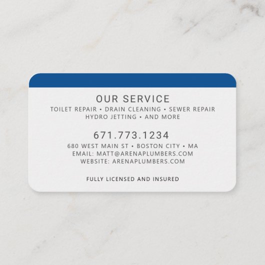 コントラクモダント給排水衛生設備配管サービス 名刺 (裏面)