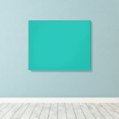 コントラストで強調された豊かなティール（緑がかった色）の緑の領域 キャンバスプリント (インサイチュ (ウッドフロア))