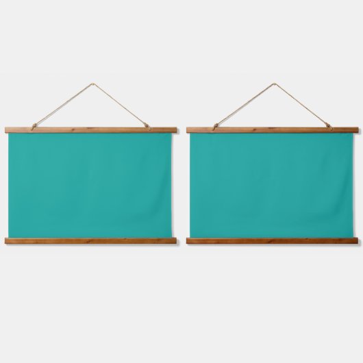 コントラストで強調された豊かなティール（緑がかった色）の緑の領域 吊り下げ型タペストリー (ダブル)