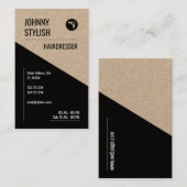 コントラストのデュオの調子のクラフトのモダンでエレガントな黒 名刺 (正面/裏面)