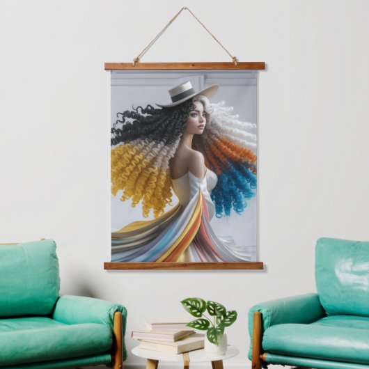 コントラストの優雅さ 吊り下げ型タペストリー (リビング)