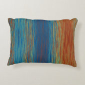 コントラストの強い青いオレンジ色のターコイズ混線 アクセントクッション (裏面)