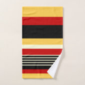 コントラストイエロー（赤） バスタオルセット (ハンドタオル)