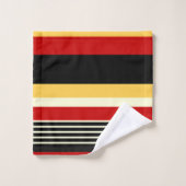 コントラストイエロー（赤） バスタオルセット (ウォッシュタオル)