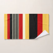 コントラストイエロー（赤） バスタオルセット (ハンドタオル)