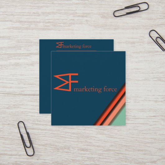 コントラストカラーのプロフェッショナル スクエア名刺 (正面/裏面インサイチュ)