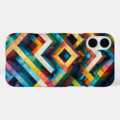 コントラストカラーはっきりしたを使用した幾何学模様 Case-Mate iPhoneケース (裏面 (横))