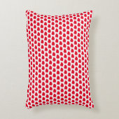 コントラストシック：赤と白ピパターン（の模様が）あるロー アクセントクッション (正面(垂直))