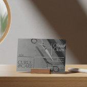 コントラストブラックグレー美容師、サロン&理容師 名刺