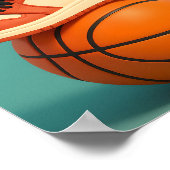 コントラスト鮮やかスニーカーオンバスケットボールズ ポスター (角)