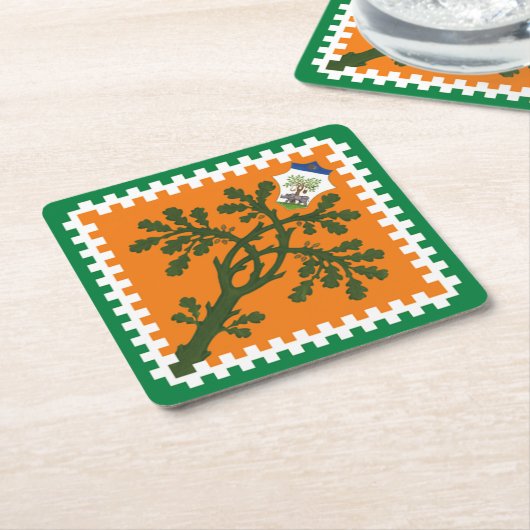 コントラダデッラセルバ（森）パリオディシエナ スクエアペーパーコースター (アングル)