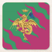 コントラダデルドラゴ（ドラゴン）パリオディシエナ スクエアペーパーコースター (正面)