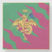 コントラダデルドラゴ（ドラゴン）パリオディシエナ ストーンコースター (正面)