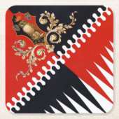 コントラダプリオラデッラシヴェッタ（フクロウ）パリオディシエナ スクエアペーパーコースター (正面)