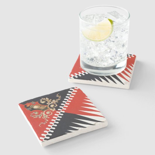 コントラダプリオラデッラシヴェッタ（フクロウ）パリオディシエナ ストーンコースター (横)