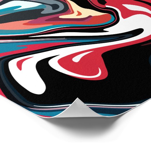 コントラッ鮮やかト色のはっきりした渦 ポスター (角)