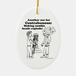 コントラバスがゾンビを爆発 セラミックオーナメント