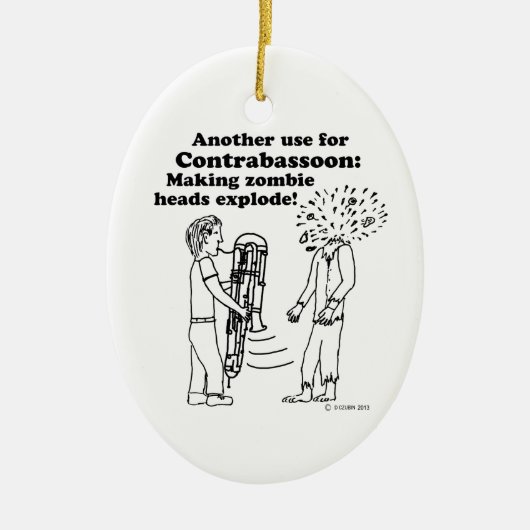 コントラバスがゾンビを爆発 セラミックオーナメント (正面)