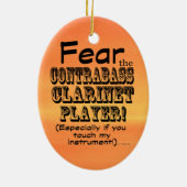 コントラバスのクラリネットプレーヤーを恐れる セラミックオーナメント (裏面)