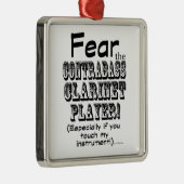 コントラバスのクラリネットプレーヤーを恐れる メタルオーナメント (右)