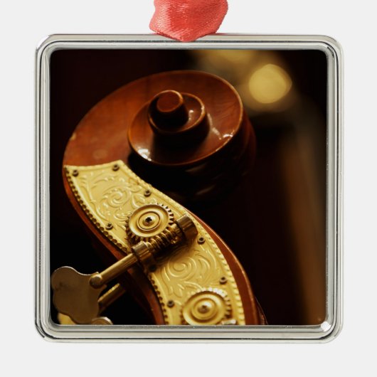コントラバスのヘッドストック2 メタルオーナメント (正面)