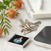 コントラバスジャズミュージックアップライトバスダブルベース キーホルダー (側面)