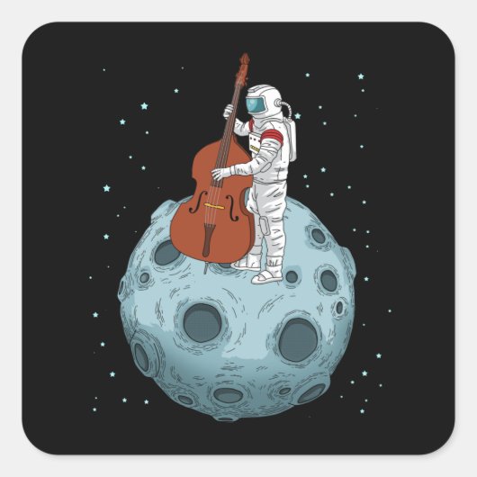 コントラバスジャズミュージックアップライトバスダブルベース スクエアシール (正面)