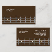 コントラバス奏者の名刺のテンプレートのベースギターの首 名刺 (正面/裏面)
