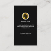 コントラバス奏者の黒くエレガントなギターのミュージシャン 名刺 (裏面)