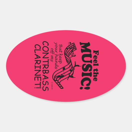 コントラバス感じクラリネット音楽オーバルシール 楕円形シール (正面)