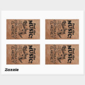 コントラバス感じクラリネットThe Music Rectangular Sti 長方形シール (シート)