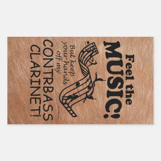 コントラバス感じクラリネットThe Music Rectangular Sti 長方形シール (正面)
