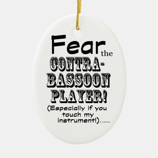 コントラバス選手を恐れる セラミックオーナメント (正面)
