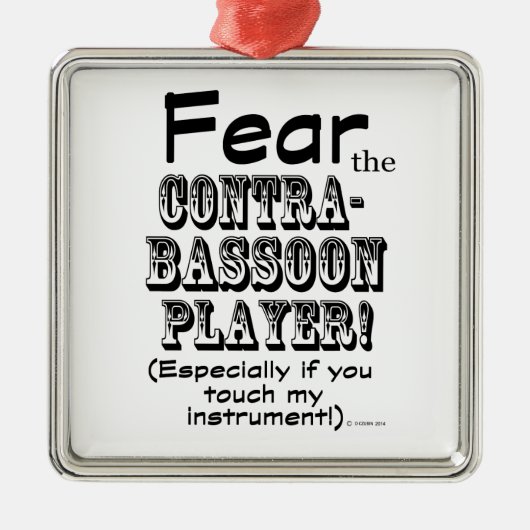 コントラバス選手を恐れる メタルオーナメント (正面)