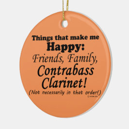 コントラバス・クラリネットは私を幸せにする セラミックオーナメント
