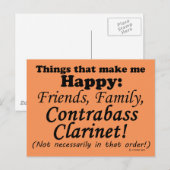 コントラバス・クラリネットは私を幸せにする ポストカード (正面/裏面)
