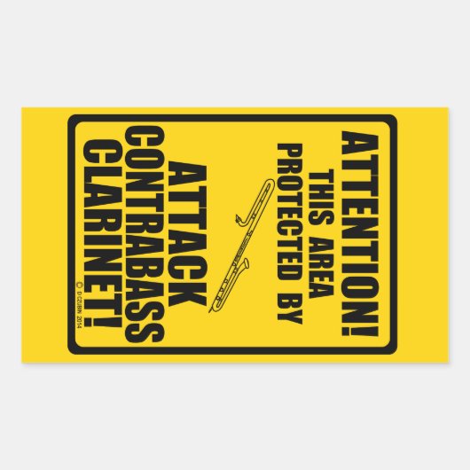 コントラバス・クラリネットを攻撃 長方形シール (正面)