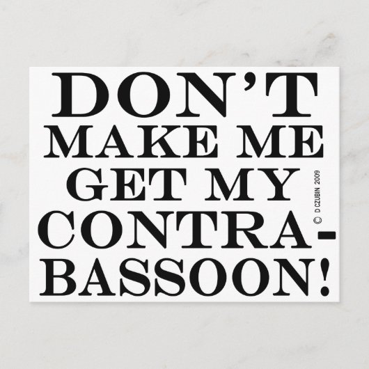 コントラバソンを取り出さないで ポストカード (正面)