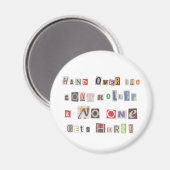 コントローラおもしろいーの身代金ノートコラージュを引き渡す マグネット (正面/裏面)