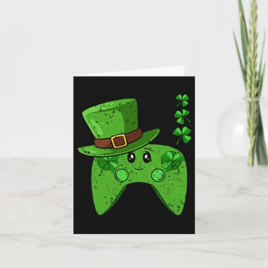 コントローラシャムロックSt patricks dayゲーミングゲーマー カード (正面)